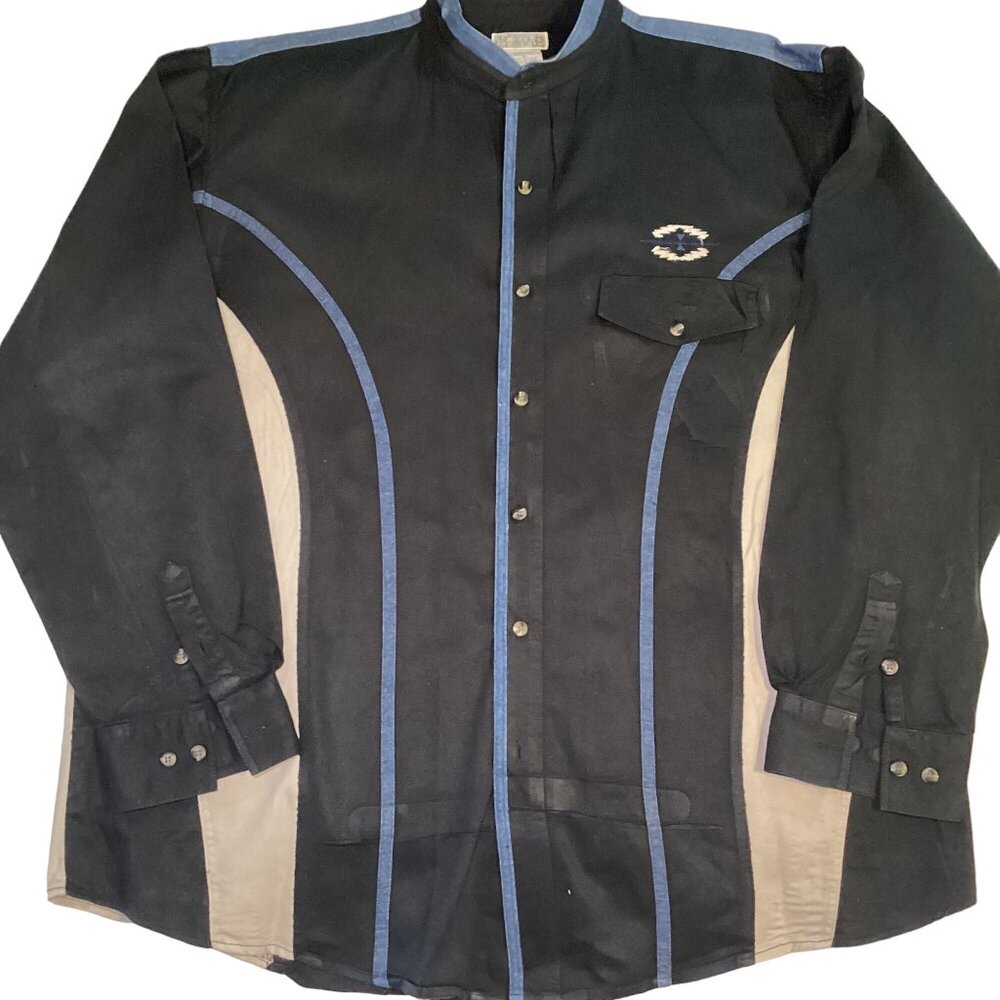 Vintage Express Riders Western Shirt Denim Men's Size XL Long Sleeve Super Nice